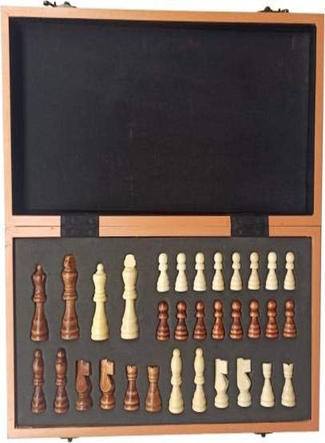 SPOCCO | 15"X15" Magnetic Wooden Chess Board Set with 32 Magnetic Pieces | Portable Chess Board Game Compact & Folding - Classic Travel Chess for Kids & Adults | WMC35 - Image 4